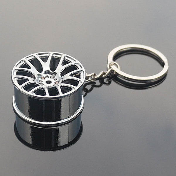 1x Cool Wheel Pendant Luxury Metal Car Keychain Keyring Key Fob For Man Women